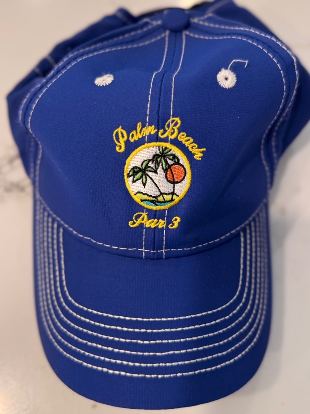 Palm Beach Par 3 Embroidered Blue Golf Hat